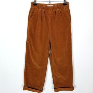 Everlane Women Pull On Corduroy Pants Size 10 Orange Corduroy Roll up